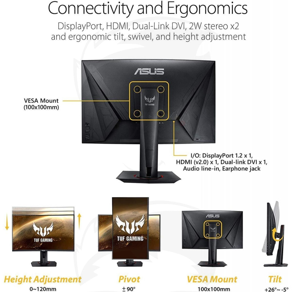 Asus Tuf Vg27Vq 27 Fhd 165Hz Freesync Curved Gaming Asus Tuf Vg27Vq 27 Fhd 165Hz Freesync Curved Gaming